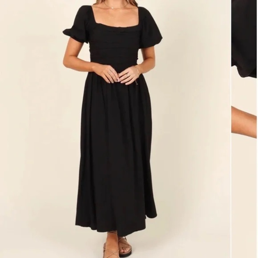 Petal & Pup Black Midi Dress